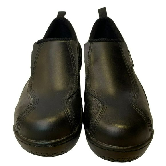 Nautilus 1631 Womens ESD Slip-On Safety Toe Work Shoe Black Leather No